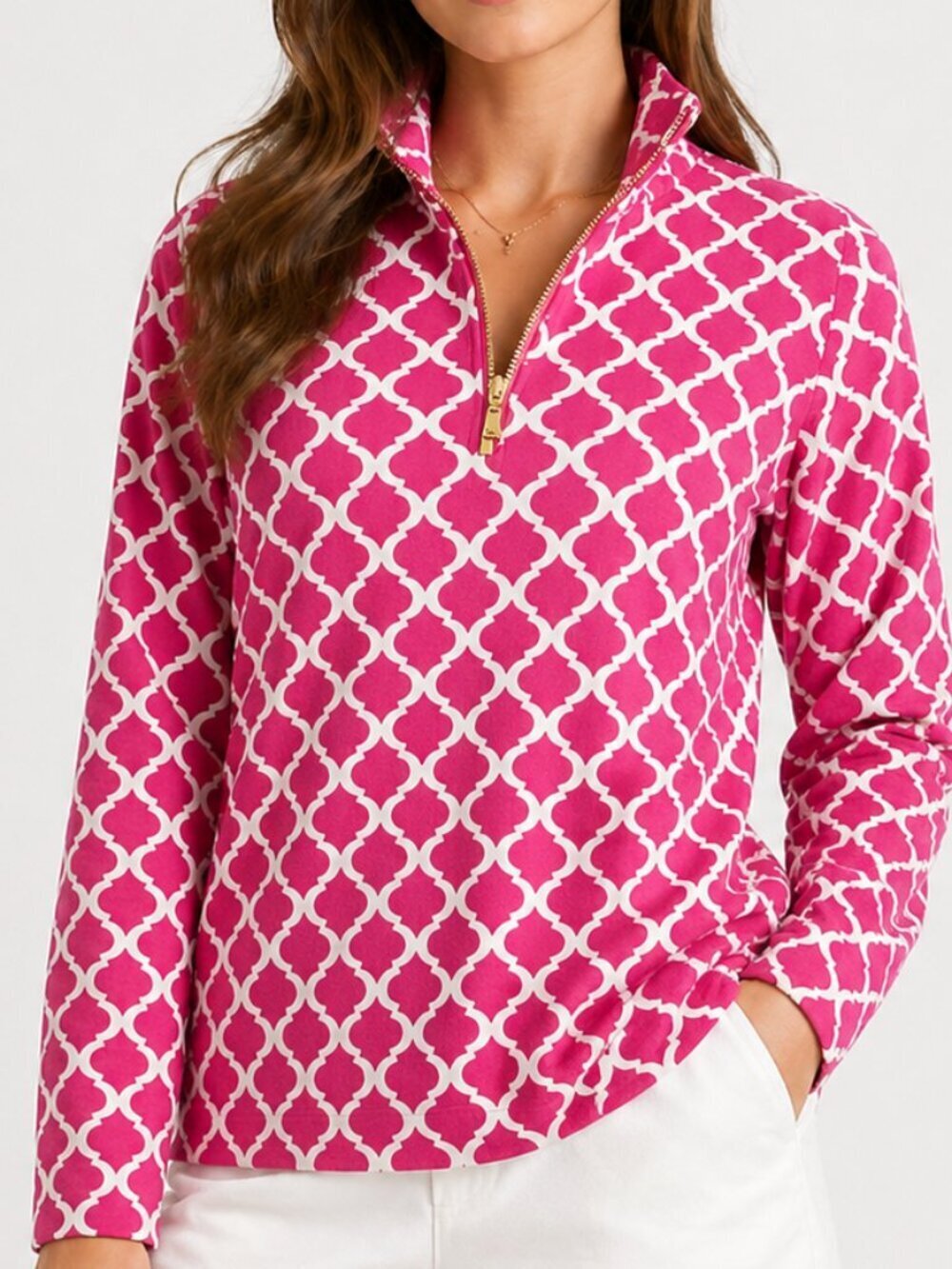Vintage 80s PAPPAGALLO Pick Geometric Long Sleeve 1/4 Zip Pullover Top Small